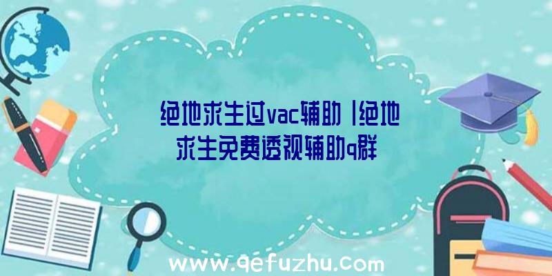 「绝地求生过vac辅助」|绝地求生免费透视辅助q群